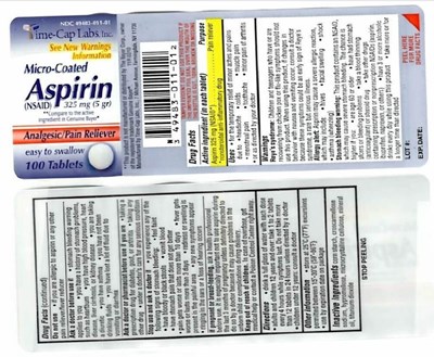 11R-TCL-Aspirin 325 mg-bottle label-100s.jpg 11R TCL Aspirin 325 mg bottle label 100s